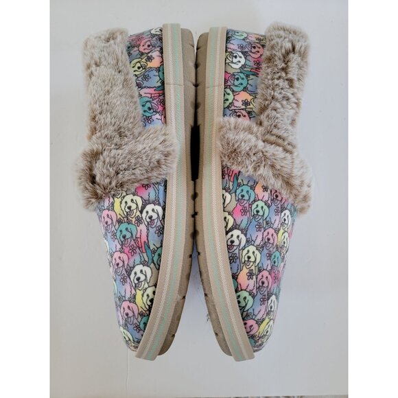 Bobs Skechers Too Cozy Snuggle Rovers Dogs Black Womens Memory Foam Slippers - Picture 3 of 8